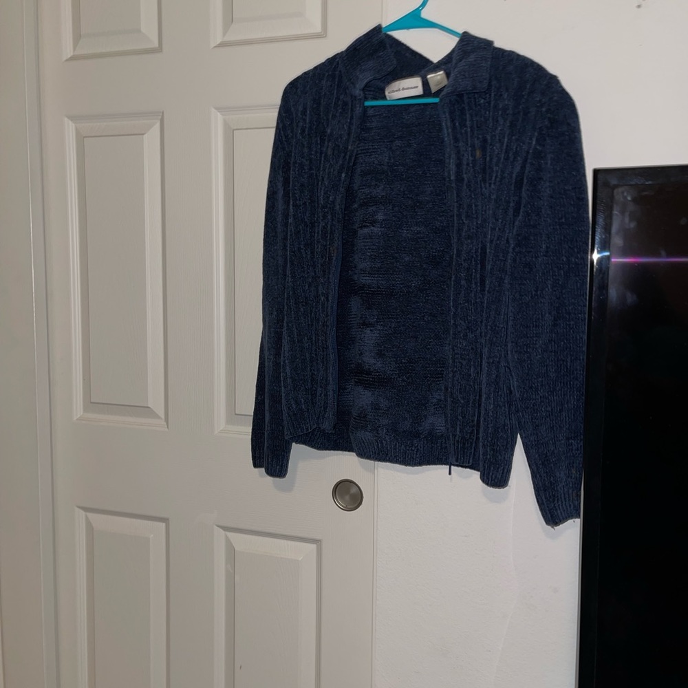 Blue zip sweater